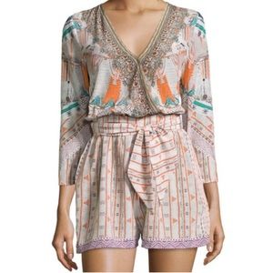 Camilla Long Sleeve Silk Embellished Romper 8